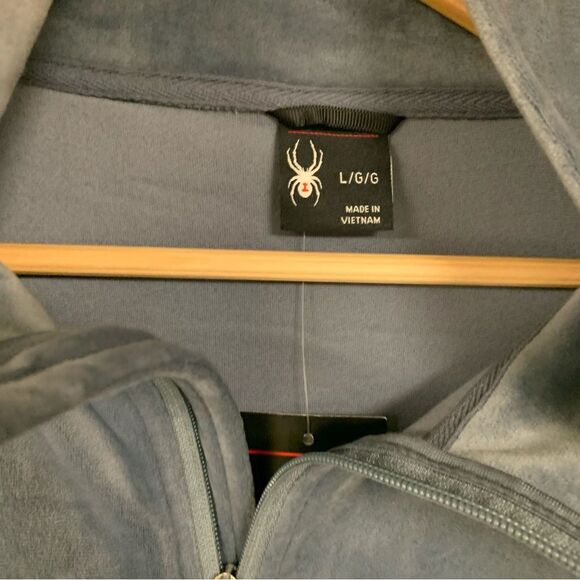 SPYDER Jacket Women's Large Full-Zip Fleece Velour Dark Cloud Long Sleeve Spring - Picture 5 of 7